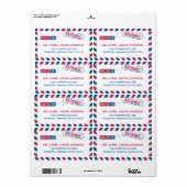 バハマ航空便の住所メール ラベル (フルシート)