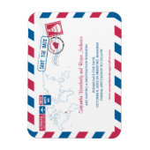 バハマ航空便ウェディング日付sz 3x4を保存 マグネット (縦)