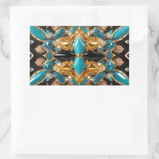 バハマ色の四角形シール 長方形シール (バッグ)