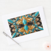 バハマ色の四角形シール 長方形シール (封筒)