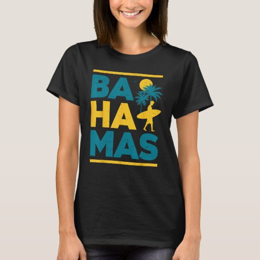バハマ誇りを持ったハマ国旗のアイディアナッサウ・デシ Tシャツ (正面)