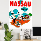 バハマ諸島のナッソー、ヴィンテージ旅行 ポスター (ホームオフィス)