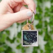 バハマ諸島の衛星観測 キーホルダー (手)