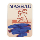 バハマ諸島ナッサウの旅行ビーチポスター マグネット (縦)