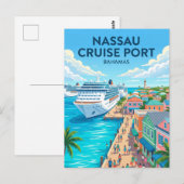 バハマ諸島ナッソークルーズ港 ポストカード (正面/裏面)