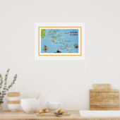 バハマ諸島地図 18x24 ポスター (キッチン)