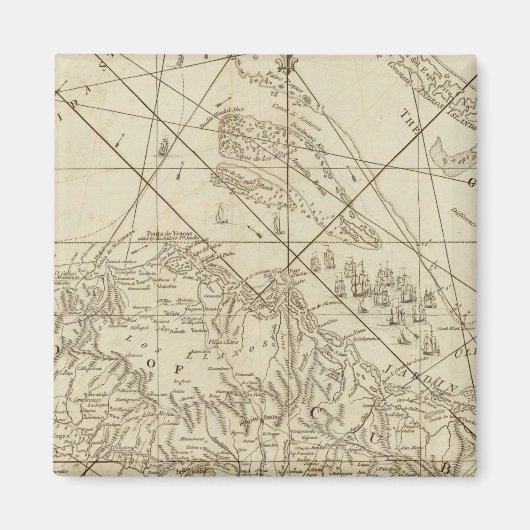 バハマ銀行の一部を持つキューバ島 マグネット (正面)