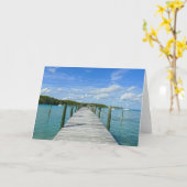 バハマ魚釣りピア素晴らしアバコアイランド カード (黄色い花)