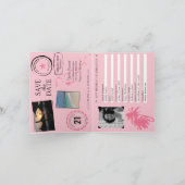 バハマ21ST誕生日ピンクパスポート 招待状 (内部)