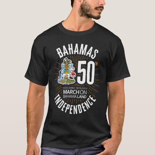 バハマ50th独立バハマ国旗Nassau Bah Tシャツ (正面)