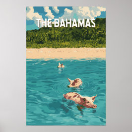 バハマ イラスト 旅行 アート ヴィンテージ ポスター
