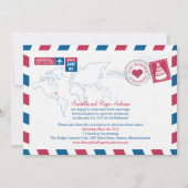 バハマ エア メール ポスト ウェディング レセプション 招待状 (正面)