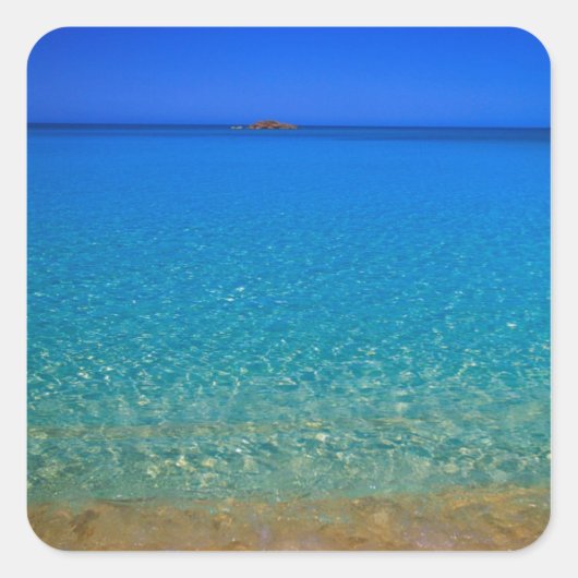 バハマ エクスマ諸島の青い海 スクエアシール (正面)