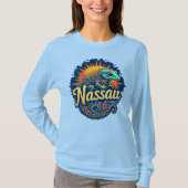 バハマ+カリブ海+ナッサウ+ヤモリ Tシャツ (正面)