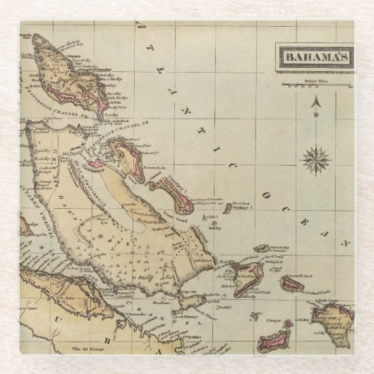 バハマ ガラスコースター (正面)