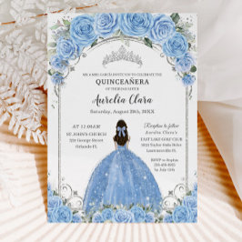 バハマ スカイブルー フラワープリント ドレス シルバー キンセアニェーラ 招待状