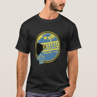 バハマ+ナッソー+カリブ海のビンテージな休暇+トロピカル Tシャツ