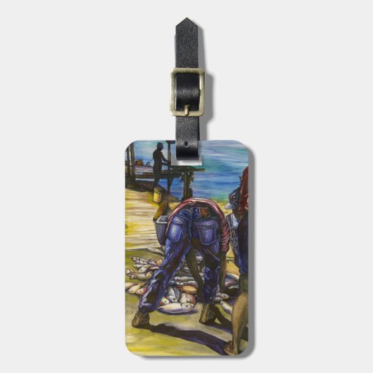 バハマ,ハーバーアイランド,モーニングキャッチ ラゲッジタグ (正面縦)