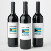 バハマ・バハマパーソナライズされた国旗 ワインラベル (ボトル)