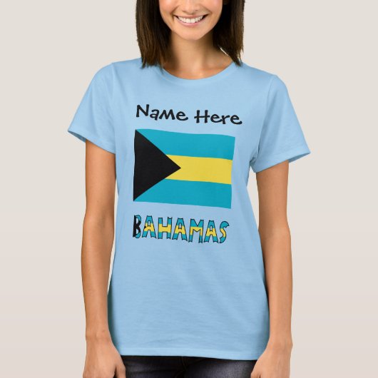 バハマ バハマ国旗 オーダーメイド Tシャツ (正面)