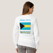 バハマ バハミアンフラグ 青 カスタマイズ Tシャツ (裏面フル)