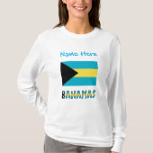 バハマ バハミアンフラグ 青 カスタマイズ Tシャツ (正面)