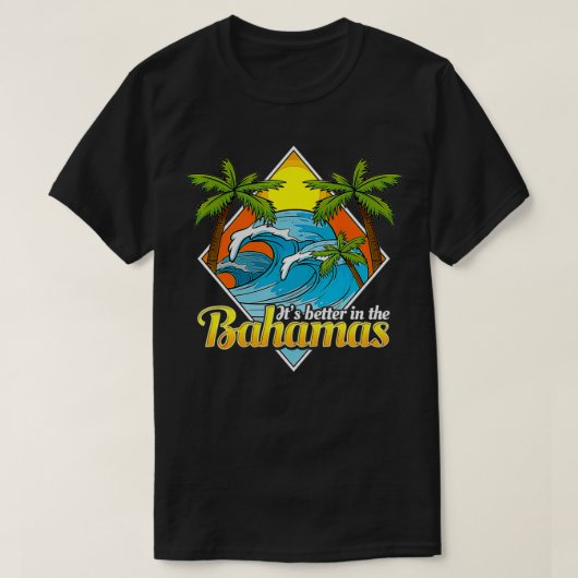 バハマ バハミア諸島 サーフィング ギフト Tシャツ (デザイン正面)