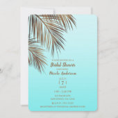 バハマ ブリーズ カッパー パーム アクア ブルー ブライダル シャワー 招待状 (正面)