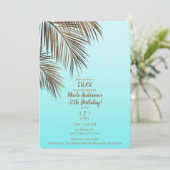 バハマ ブリーズ カッパー パーム アクア ブルー 誕生日パーティー 招待状 (スタンド正面)