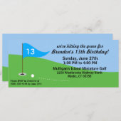 バハマ·ブルーがグリーン·ゴルフの誕生日パーティーをヒット 招待状 (正面/裏面)