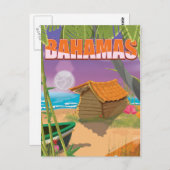 バハマ・ヴィンテージ旅行ポスター ポストカード (正面/裏面)