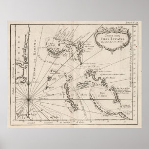 バハマ(1764年)のヴィンテージの地図 ポスター