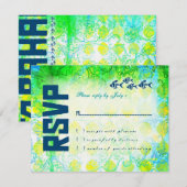 バハマRSVPのリンネル紙 出欠カード (正面/裏面)