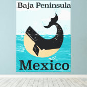 バハ半島メキシコ旅行ポスター キャンバスプリント (インサイチュ (ウッドフロア))