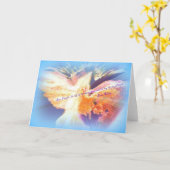 バハ飛んでいるイ引用文の鳥 カード (黄色い花)