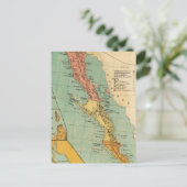 バハ・カリフォルニアのヴィンテージの地図（1899年） ポストカード (スタンド正面)