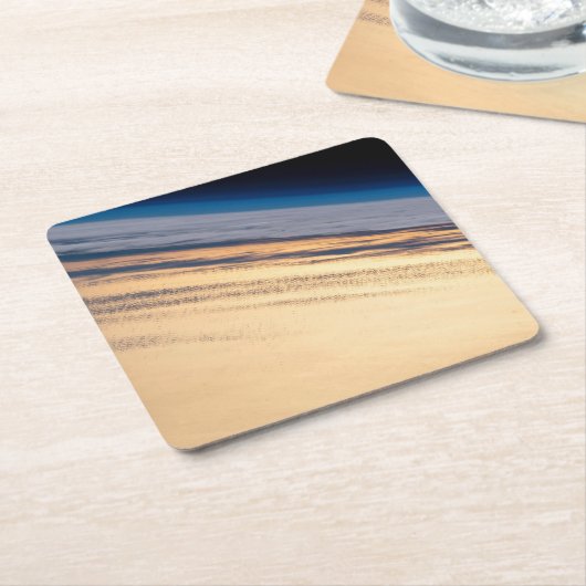 バハ・カリフォルニアの海岸沖の公転の夕日 スクエアペーパーコースター (アングル)