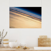 バハ・カリフォルニアの海岸沖の公転の夕日 ポスター (キッチン)