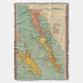 バハ・カリフォルニア州(1899年)のヴィンテージの地図 スローブランケット (正面縦)