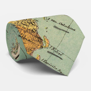 バハ・カリフォルニア州(1899年)のヴィンテージの地図 ネクタイ