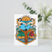 バハ・カリフォルニア・メキシコ公式コートオブアームズ ポストカード (スタンド正面)