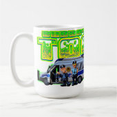 ババのバイクもしくは自転車に乗る人漫画 コーヒーマグカップ (左)