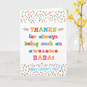 ババの父の日札 カード (黄色い花)