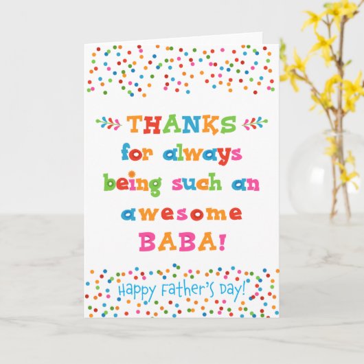 ババの父の日札 カード (黄色い花)