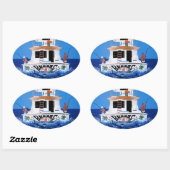 ババス船 楕円形シール (シート)