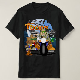 ババズカートゥーンバイクもしくは自転車に乗る人ティー Tシャツ