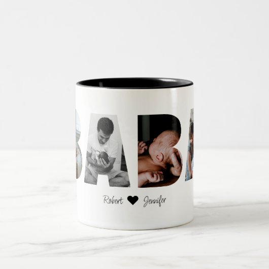 ババフォトコラージギフト父の日またはおじいちゃん ツートーンマグカップ (中央)