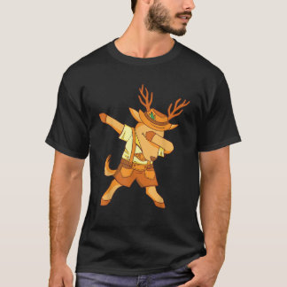 ババリアのコスチュームを着たダンシング・トナカイ Tシャツ