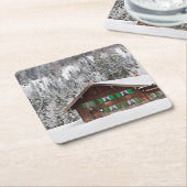 ババリアのコースターの伝統的な木の家 スクエアペーパーコースター (アングル)