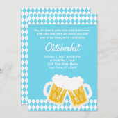 ババリアの旗とビア・スタイン オクトーバーフェストの招待状 招待状 (正面/裏面)